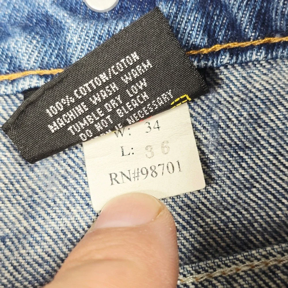 Prison Blues Mens Suspenders Buttons Carpenter Work Jeans Blue 34x36 Made in USA